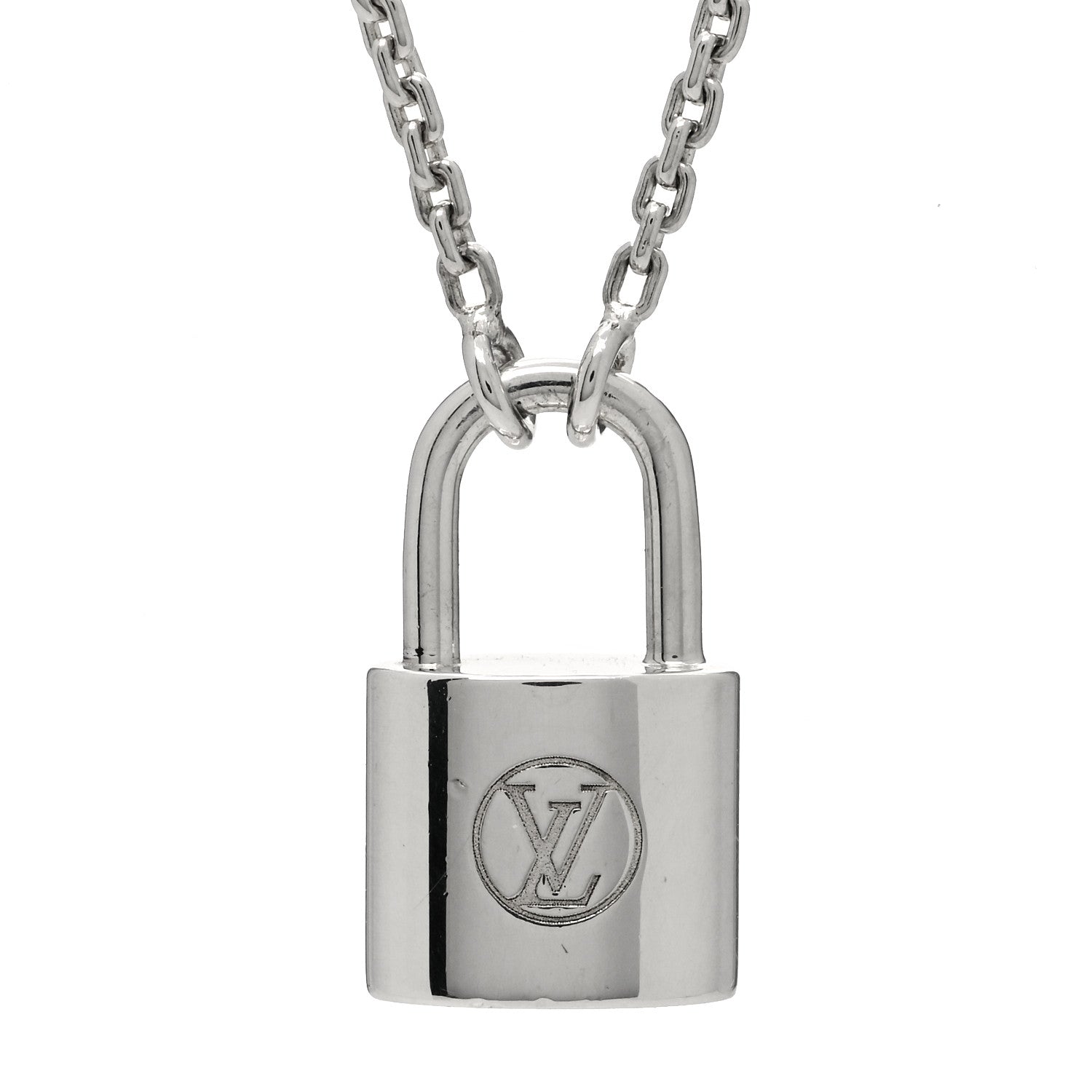 Louis Vuitton Sterling Silver Lockit Necklace 5 of 6