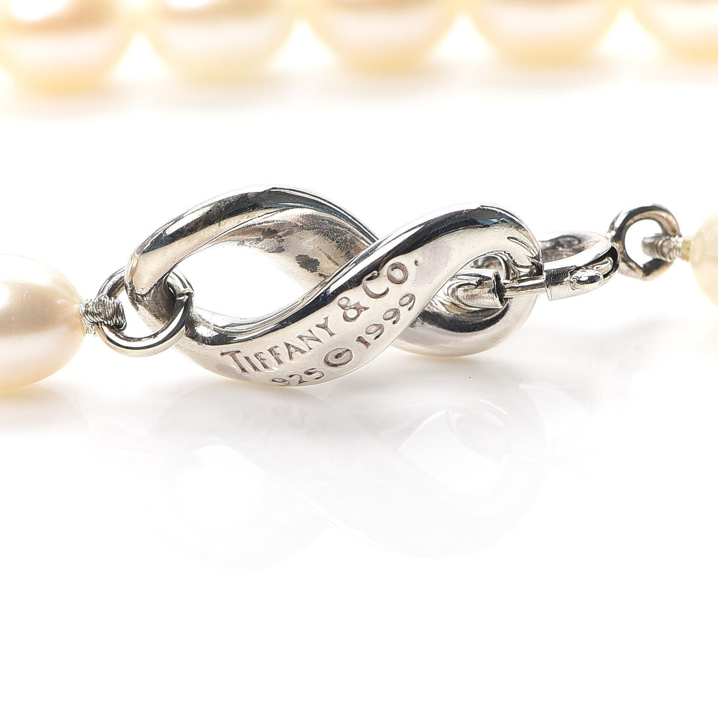 Sterling Silver Pearl Figure 8 Bracelet