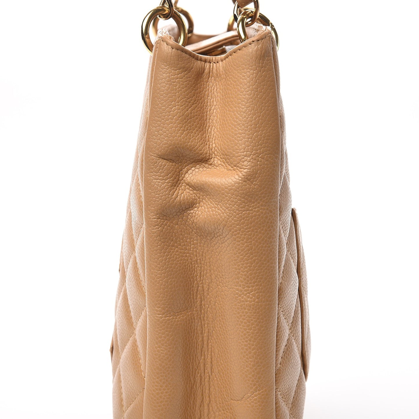 Caviar Quilted Petit Shopping Tote PST Beige