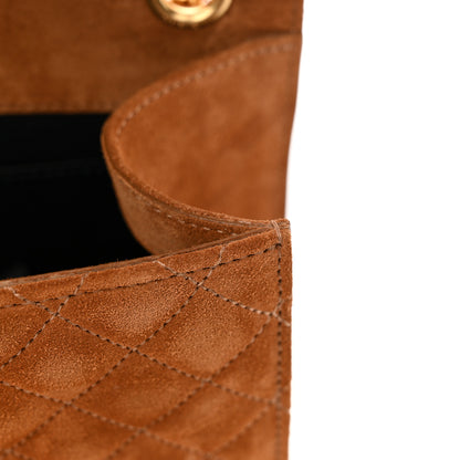 Saint Laurent Suede Mixed Matelasse Triquilt Medium Monogram Envelope Satchel Tan 12 of 12