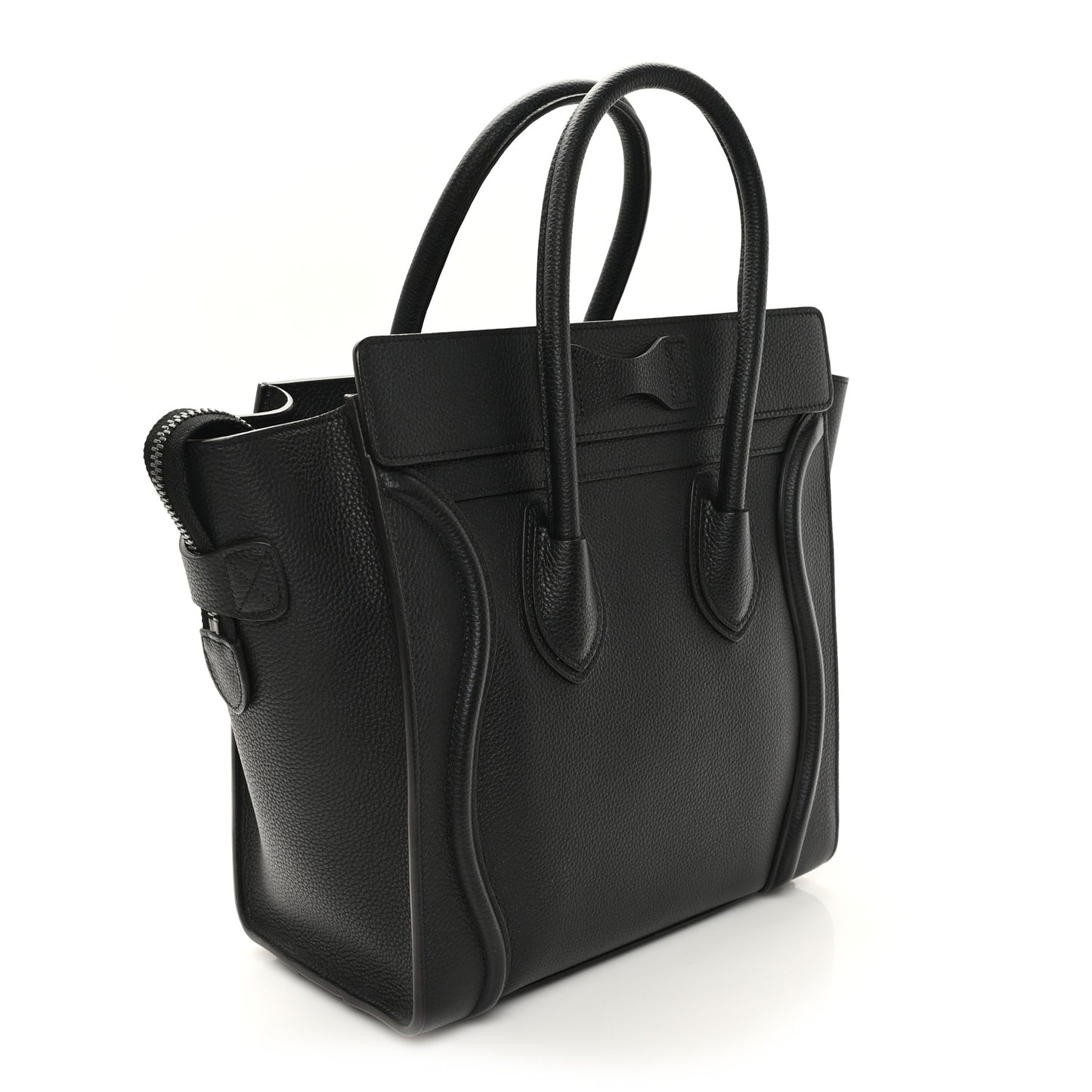 Drummed Calfskin Micro Luggage Black