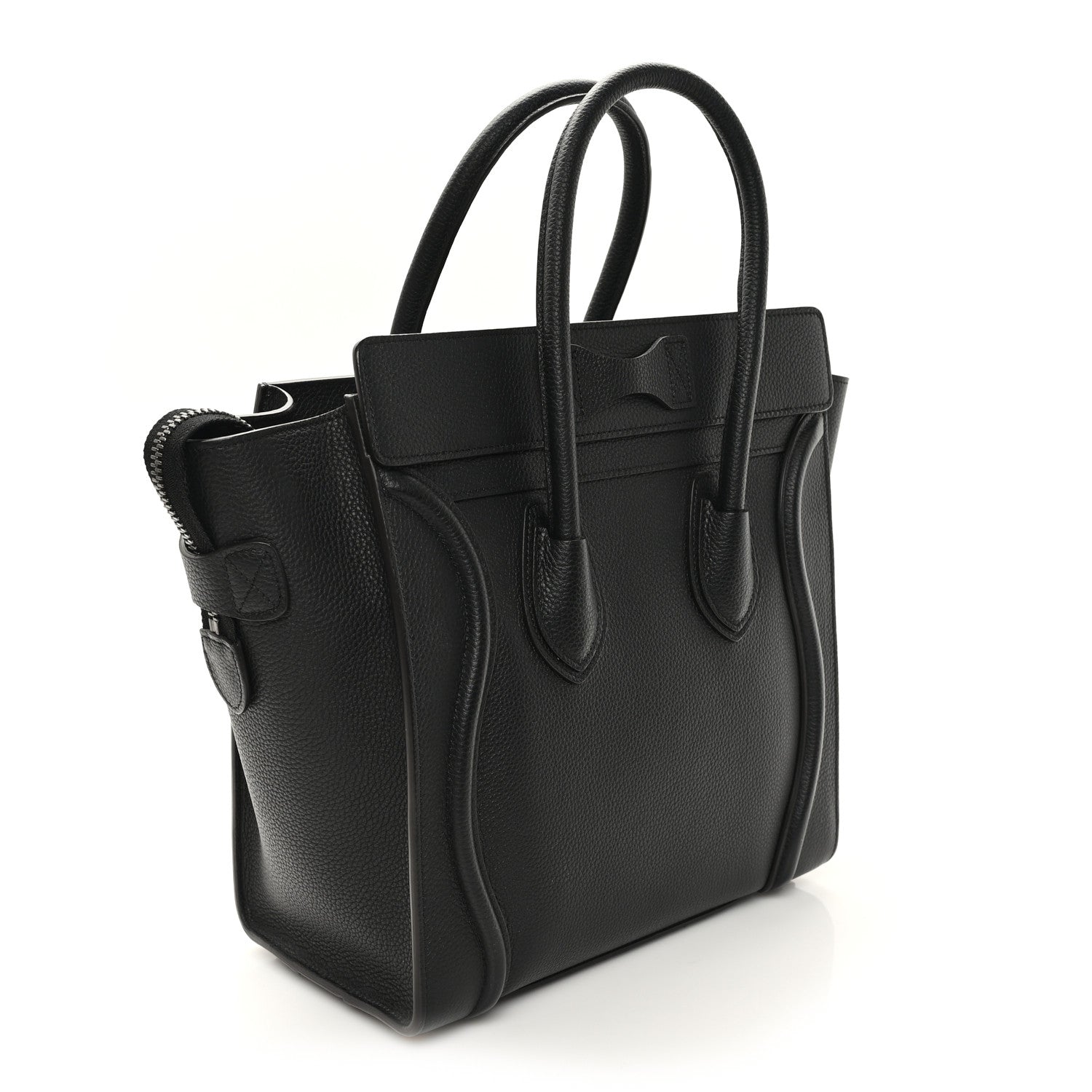 Celine Drummed Calfskin Micro Luggage Black 3 of 9
