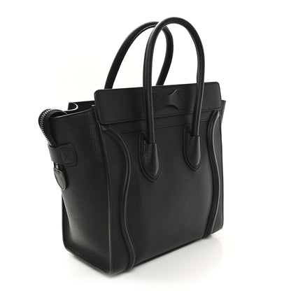 Celine Drummed Calfskin Micro Luggage Black 3 of 9