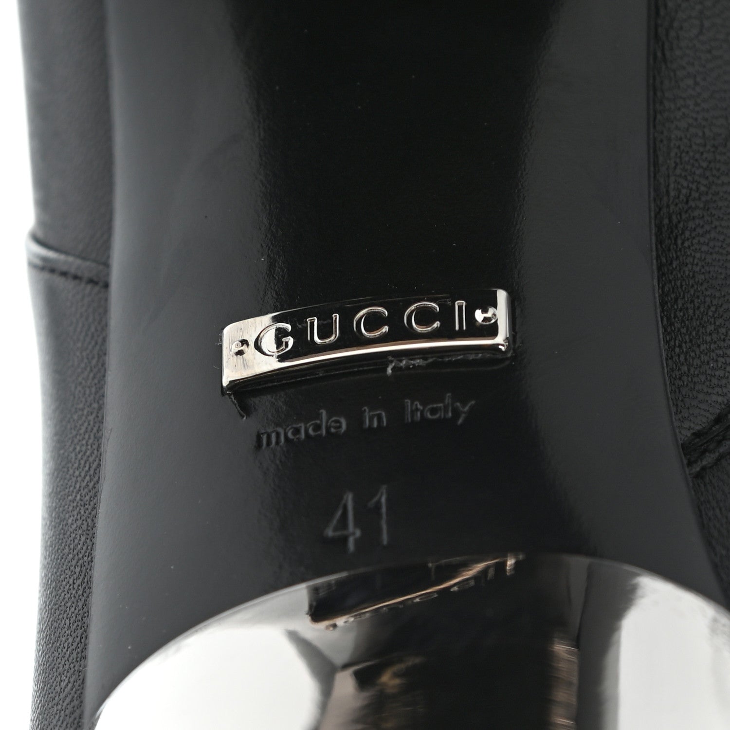 Gucci Malaga Kid Chrome Ankle Boots 41 Black 6 of 8