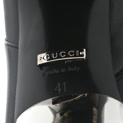 Gucci Malaga Kid Chrome Ankle Boots 41 Black 6 of 8