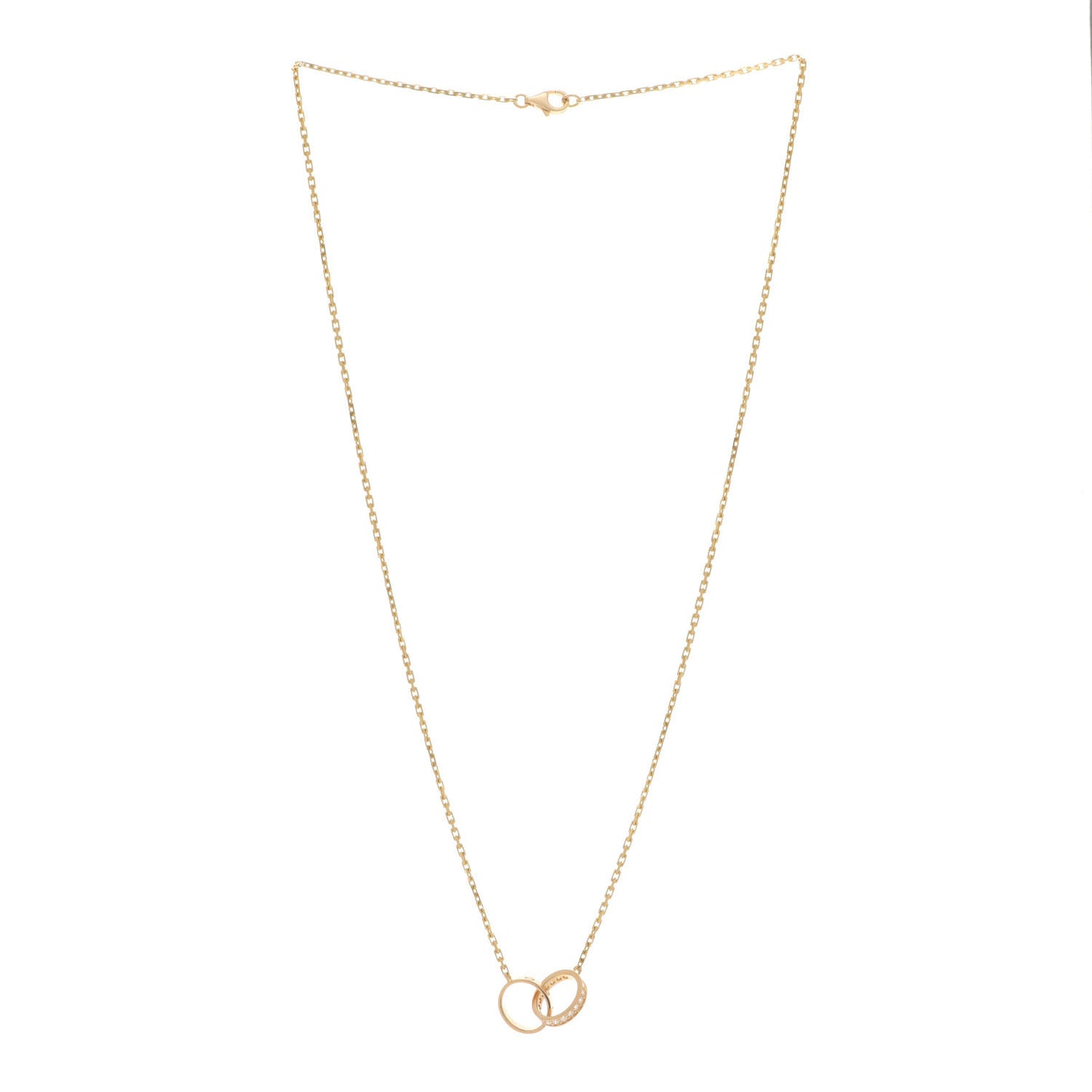 18K Yellow Gold Diamond Interlocking LOVE Necklace