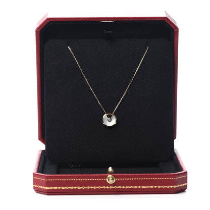 Cartier 18K Yellow Gold Diamond Mother of Pearl XS Amulette de Cartier Pendant Necklace 7 of 7