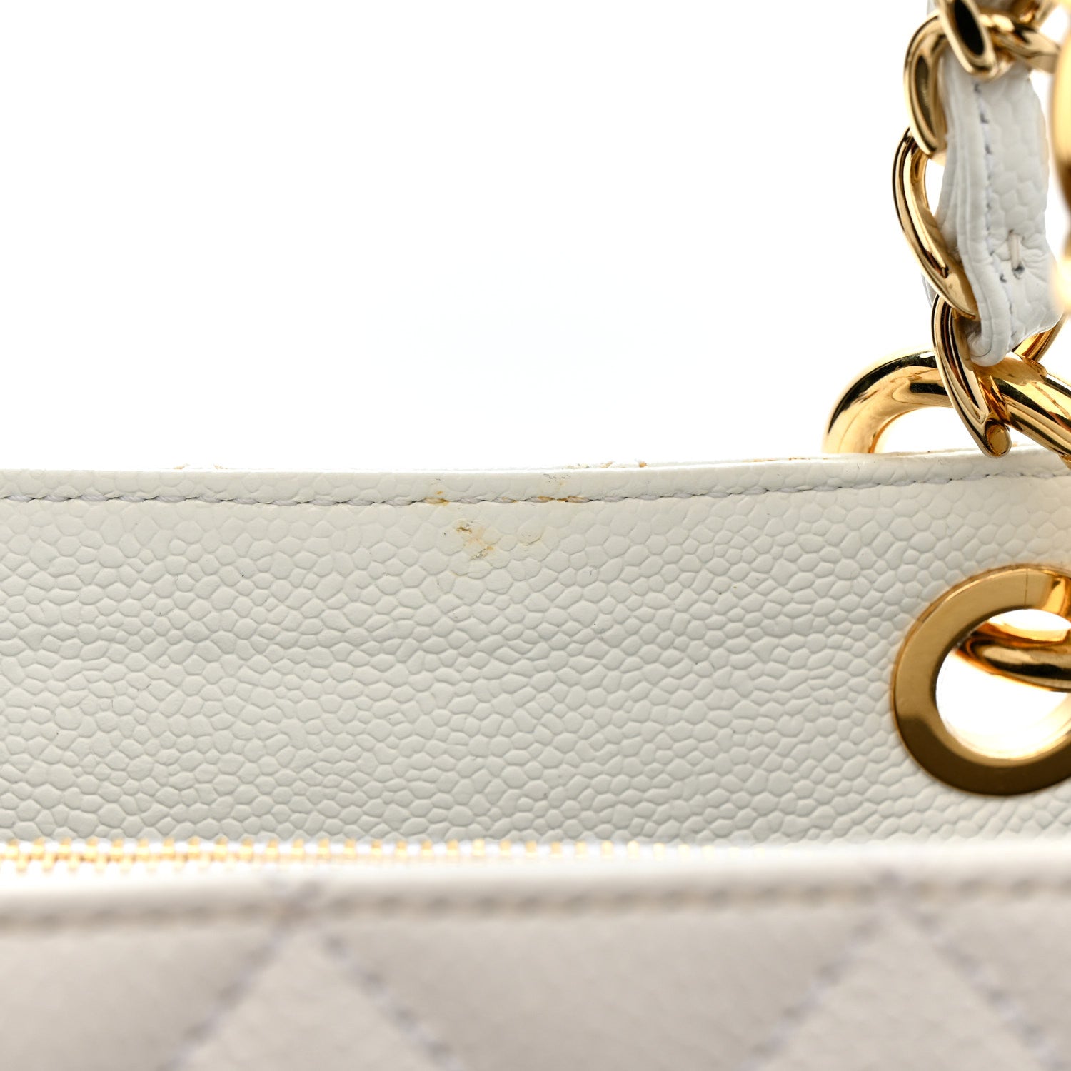 Chanel Caviar Quilted Grand Shopping Tote GST White 11 of 16