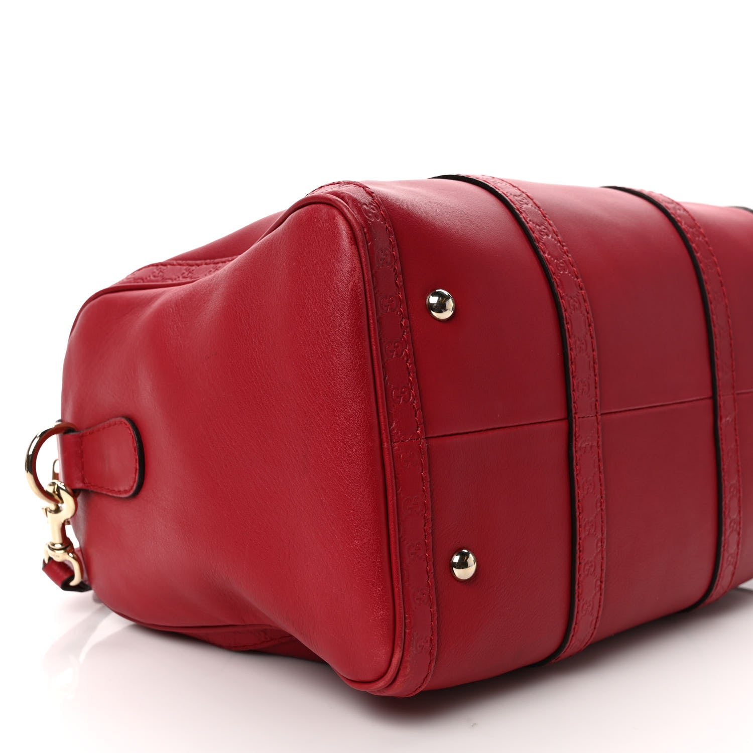 Gucci Calfskin Microguccissima Trim Medium Boston Raspberry Red 9 of 10