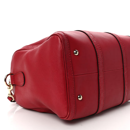Gucci Calfskin Microguccissima Trim Medium Boston Raspberry Red 9 of 10