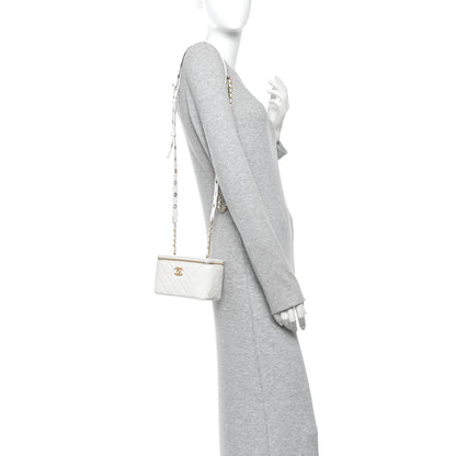 Chanel Goatskin Quilted Punk Essentials Vanity Case With Chain White 2 of 14