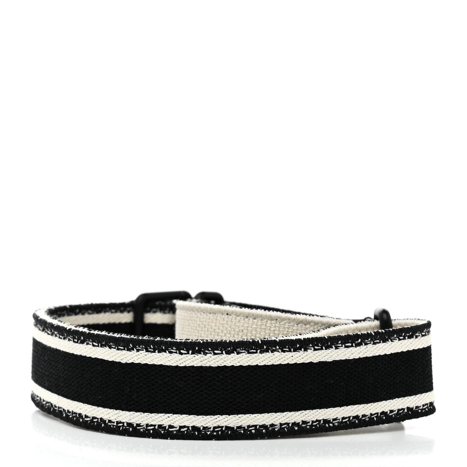 Christian Dior Canvas Embroidered Shoulder Strap Black Ultramatte 2 of 6