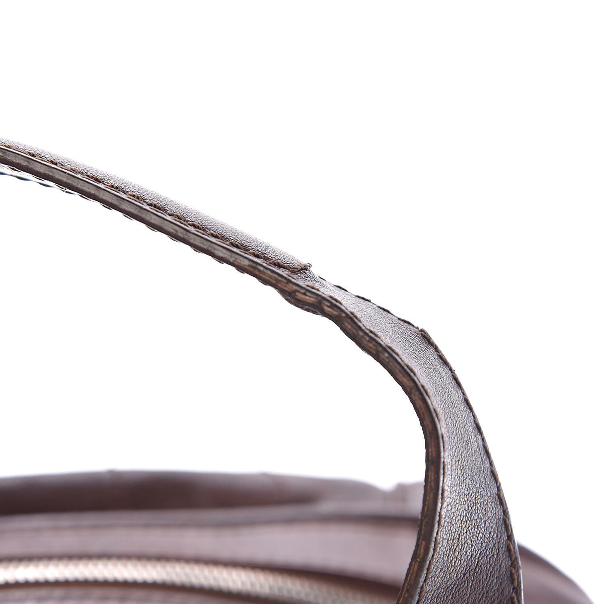 Chanel Calfskin Stitched Outdoor Ligne Bowler Brown 14 of 24