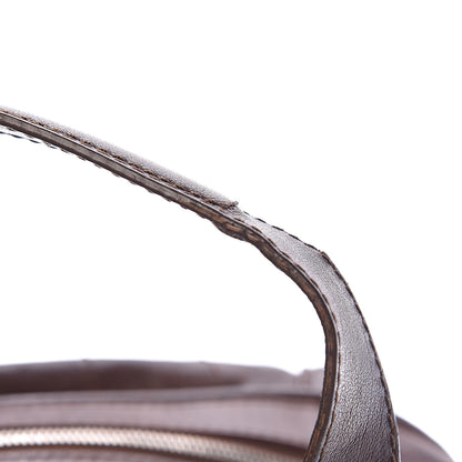 Chanel Calfskin Stitched Outdoor Ligne Bowler Brown 14 of 24