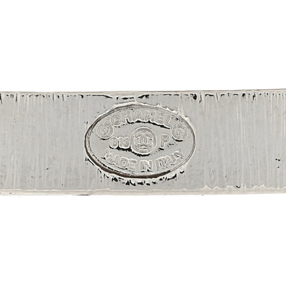 Chanel Metal Crystal Square CC Brooch Silver 4 of 4