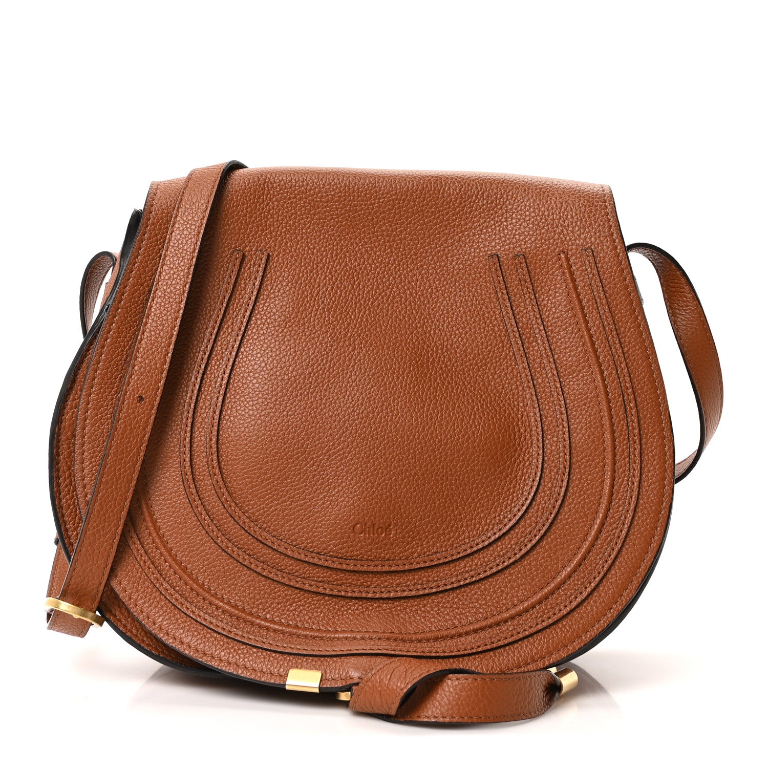 Chloe Calfskin Medium Marcie Round Crossbody Bag Tan 2 of 19