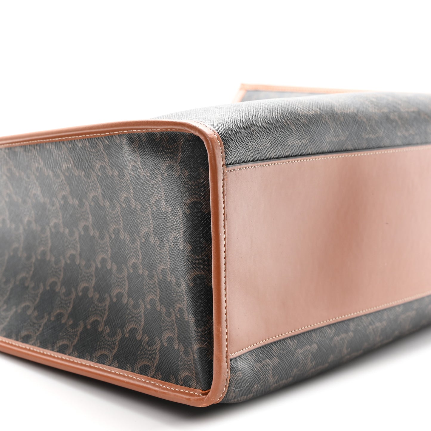 Triomphe Canvas Calfskin Horizontal Cabas Tan