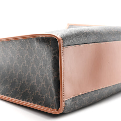 Celine Triomphe Canvas Calfskin Horizontal Cabas Tan 8 of 11