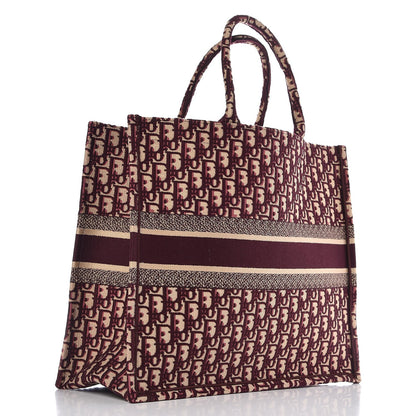 Christian Dior Oblique Large Book Tote Burgundy Multicolor 3 of 12