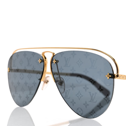 Louis Vuitton Metal Monogram Grease Sunglasses Z1172W Gold 7 of 8