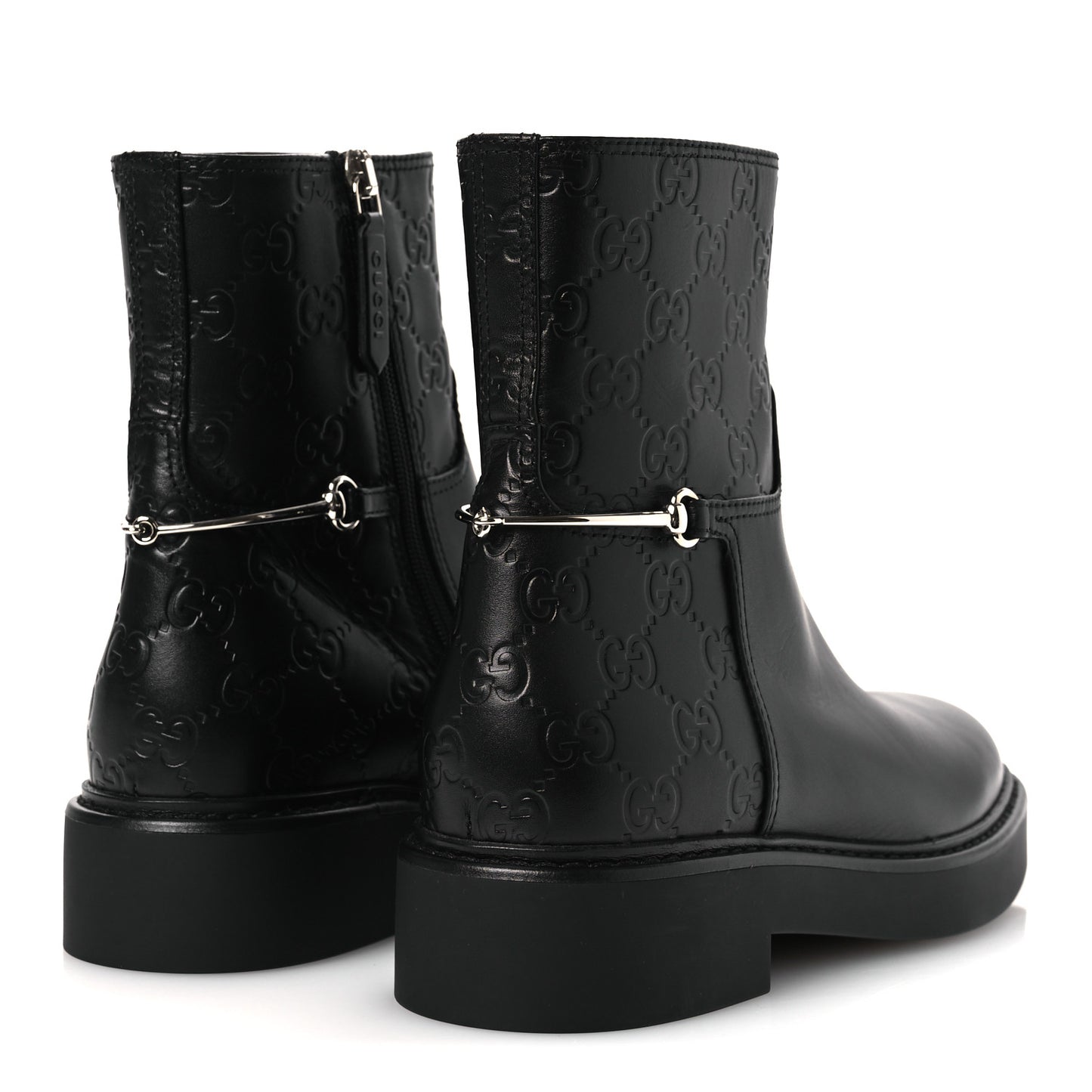 Guccissima Real Betis Glamour Womens Horsebit Ankle Boots 36 Black