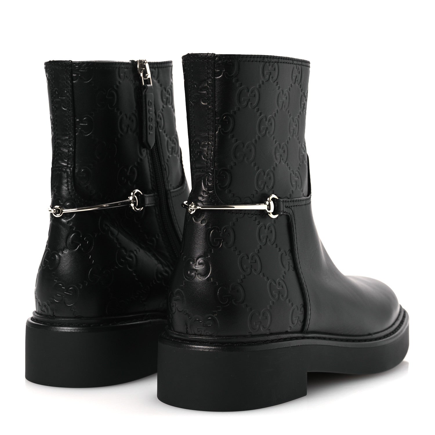 Gucci Guccissima Real Betis Glamour Womens Horsebit Ankle Boots 36 Black 9 of 22