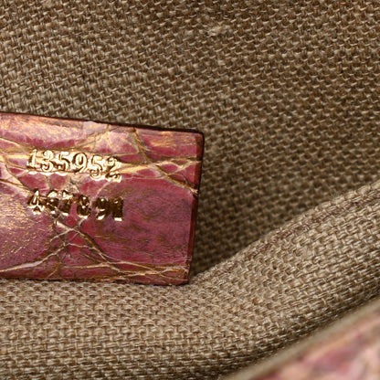 Gucci Velvet Monogram Crocodile Tom Ford Jeweled Dragon Shoulder Bag Purple Pink 7 of 10