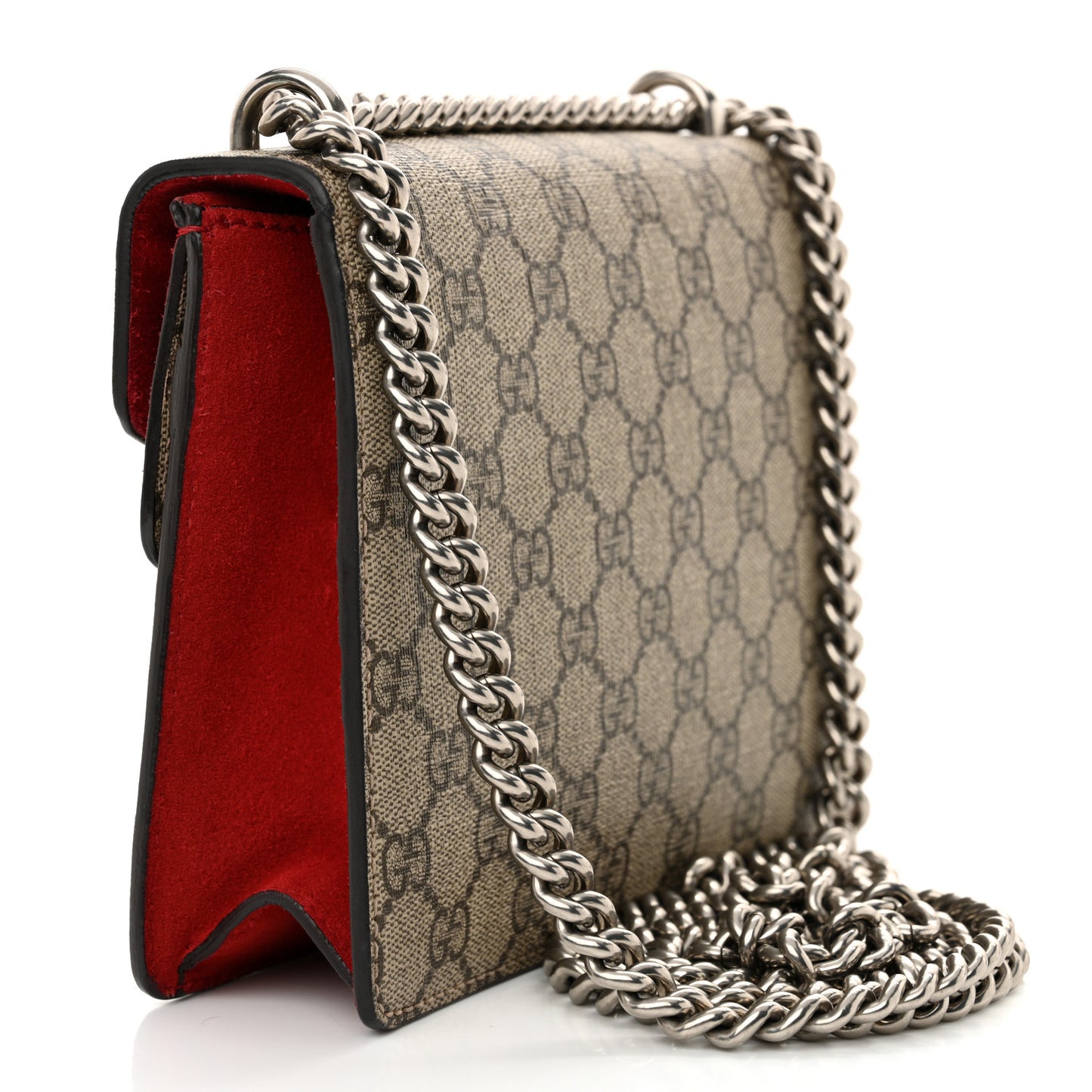 GG Supreme Monogram Mini Dionysus Shoulder Bag Hibiscus Red