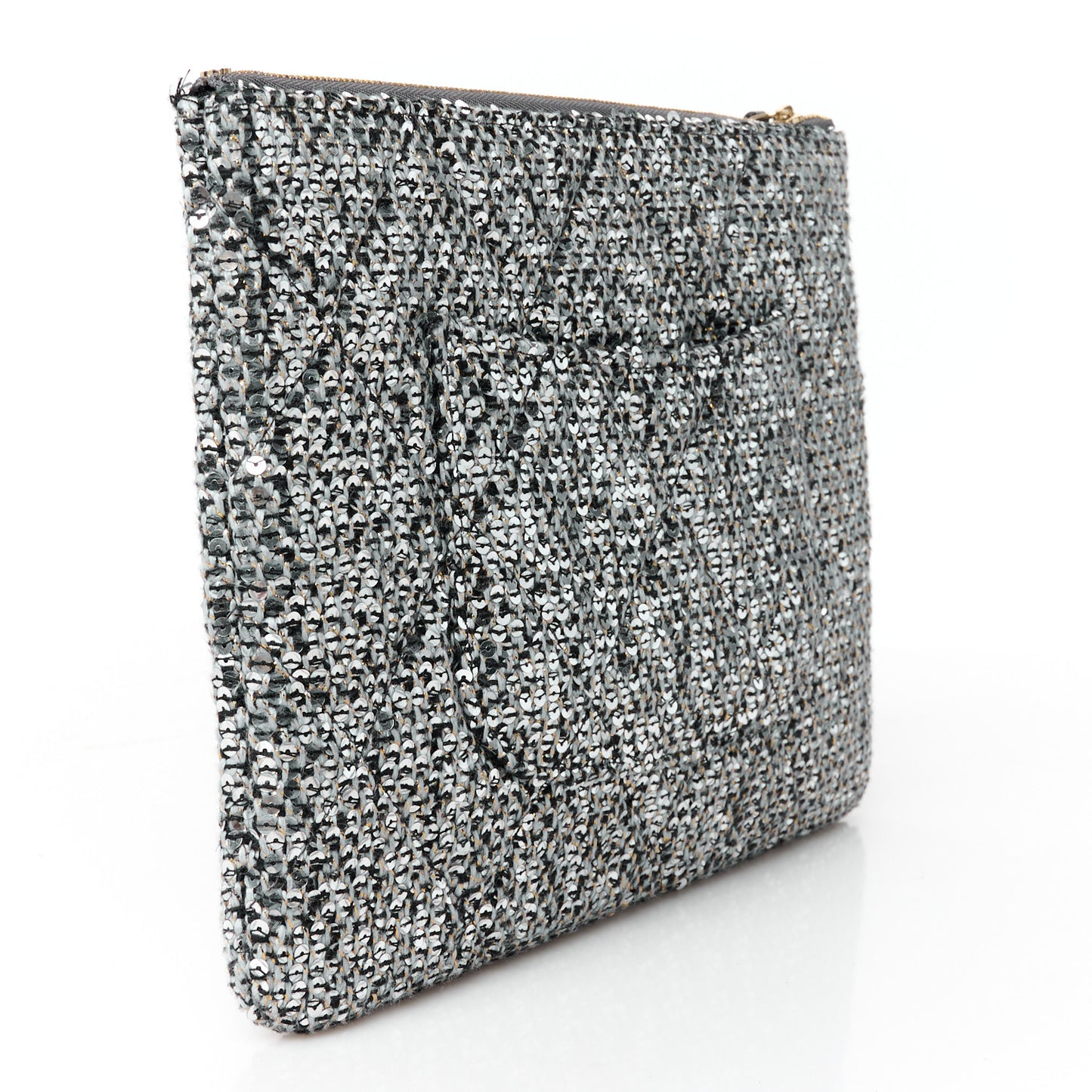 Sequins Medium 19 Pouch Silver