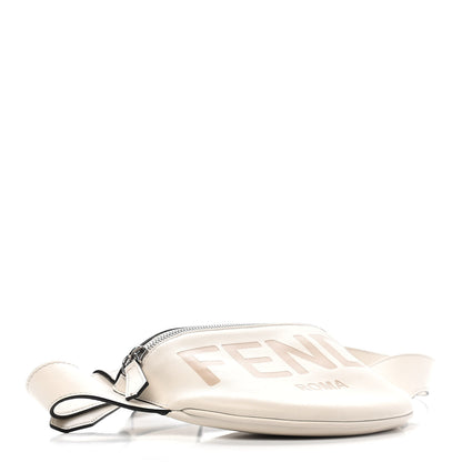 Fendi Vitello Grace Light Logo Embossed Small Belt Bag White Ice 4 of 9