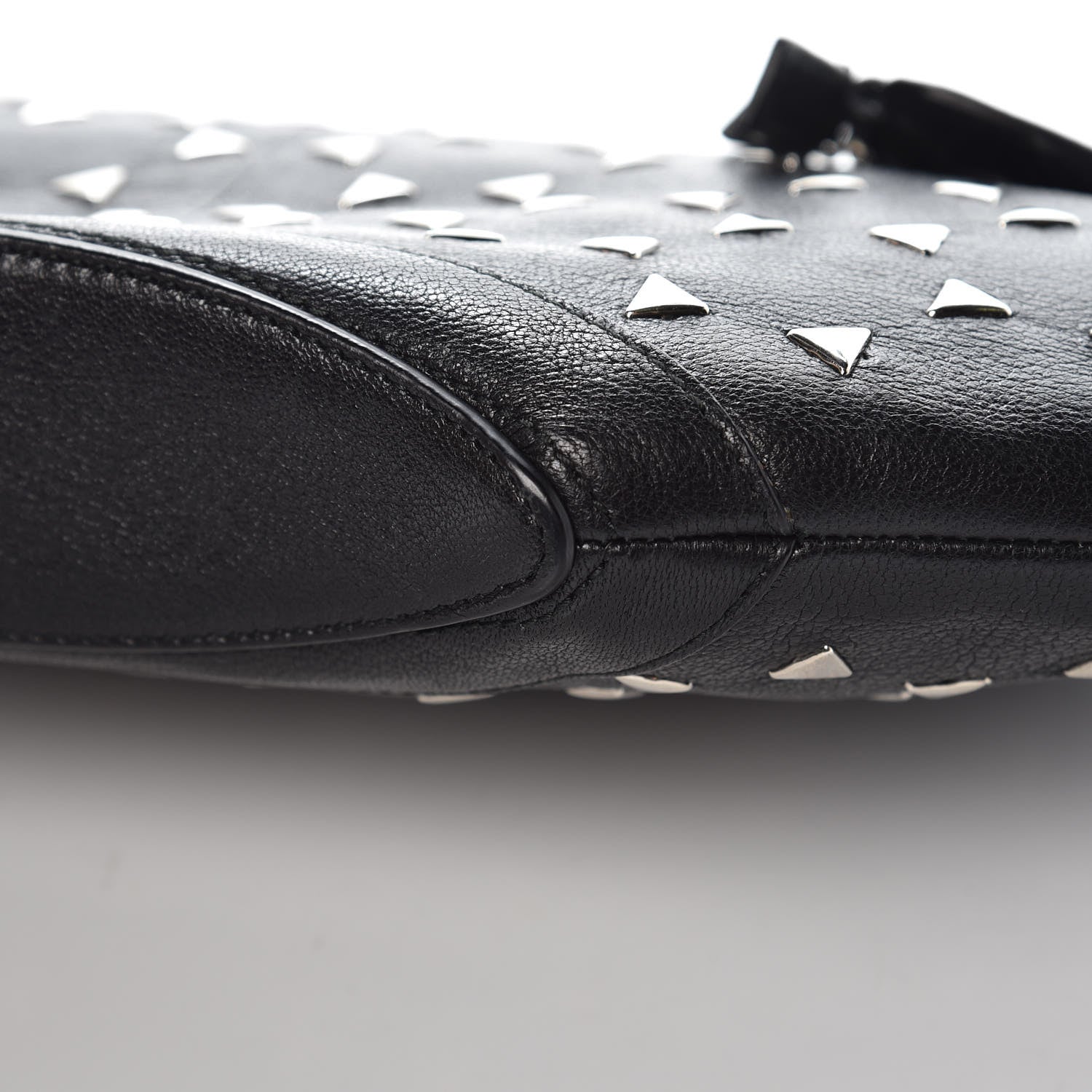 Alexander McQueen Calfskin Studded De Manta Clutch Black 10 of 11