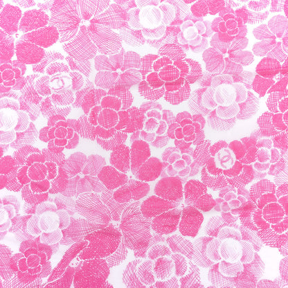 Chanel Cotton Silk CC Camellia Stole Pink White 3 of 4