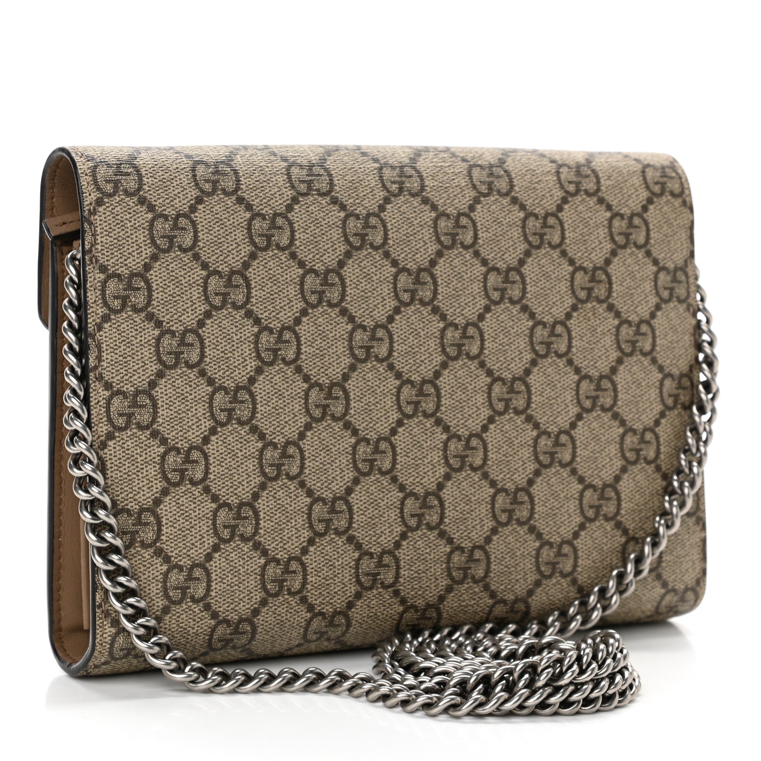 Gucci GG Supreme Monogram Mini Dionysus Chain Wallet Beige Black 3 of 10