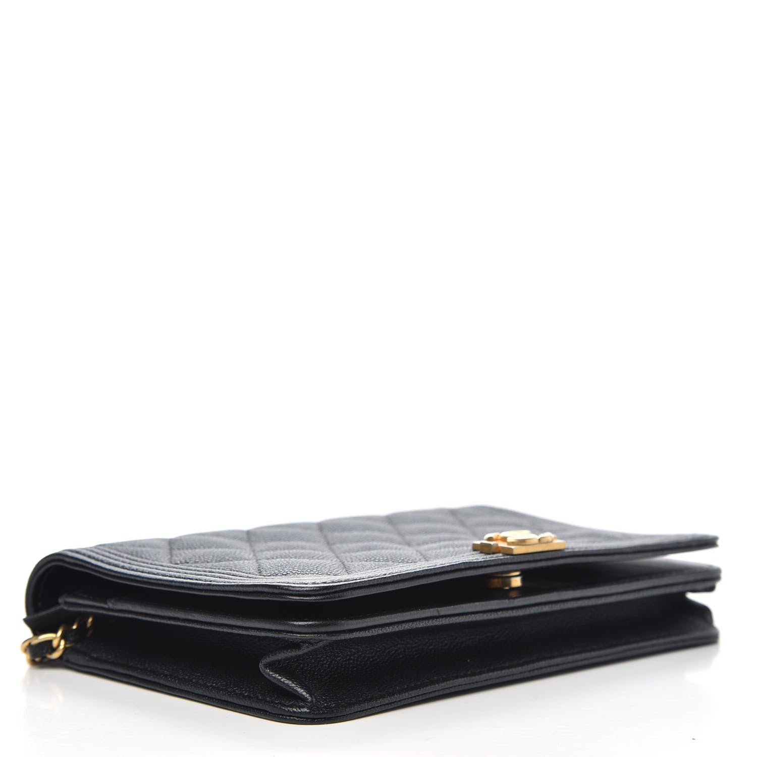 Chanel Caviar Quilted Boy Wallet On Chain WOC Black 4 of 12