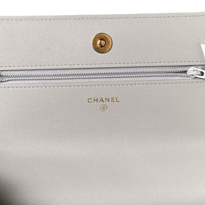 Chanel Lambskin Quilted Chanel 19 Wallet On Chain WOC Grey 5 of 13