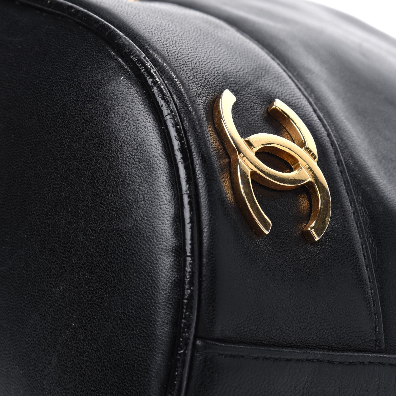 Chanel Lambskin Drawstring Bucket Bag Black 11 of 18