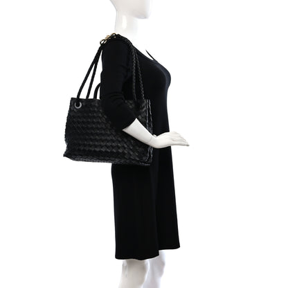 Bottega Veneta Nappa Intrecciato Medium Andiamo Shoulder Bag Black 2 of 8