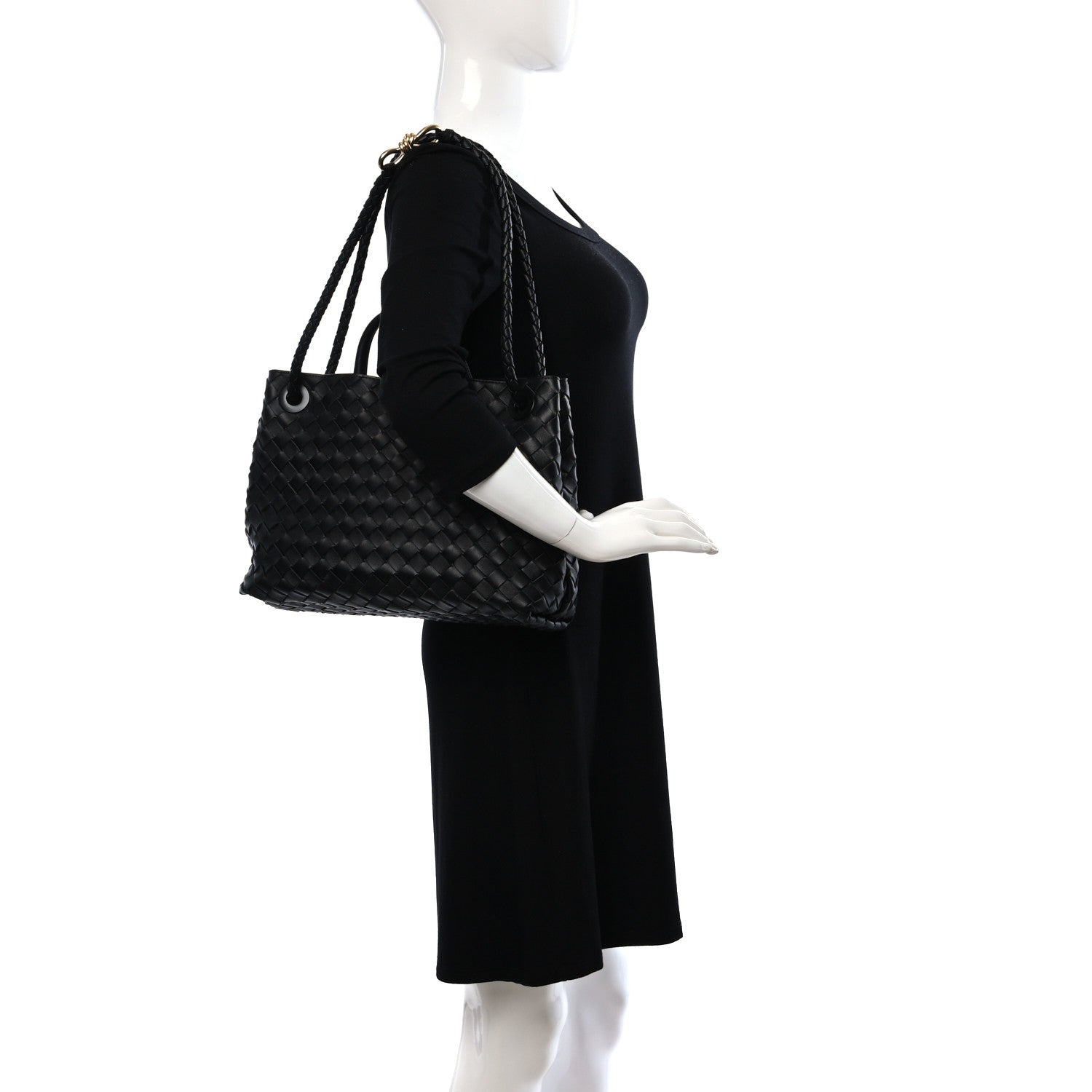 Bottega Veneta Nappa Intrecciato Medium Andiamo Shoulder Bag Black 2 of 8