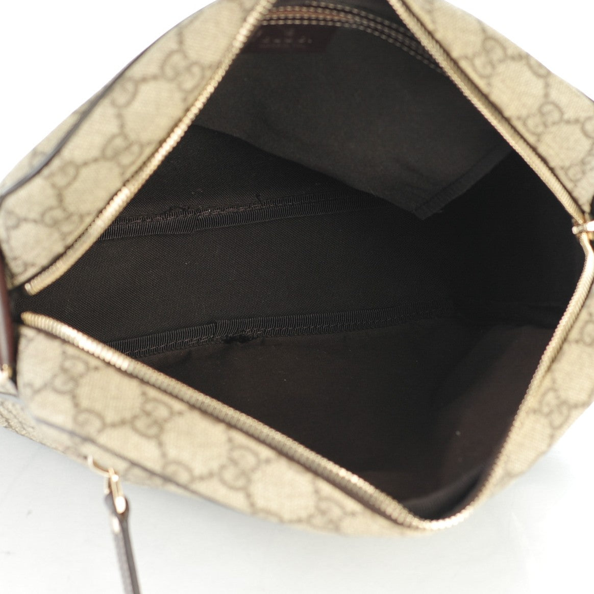 Gucci GG Plus Monogram Selleria Calfskin Medium Messenger Bag Beige Ebony Cocoa Dark Chocolate 5 of 7