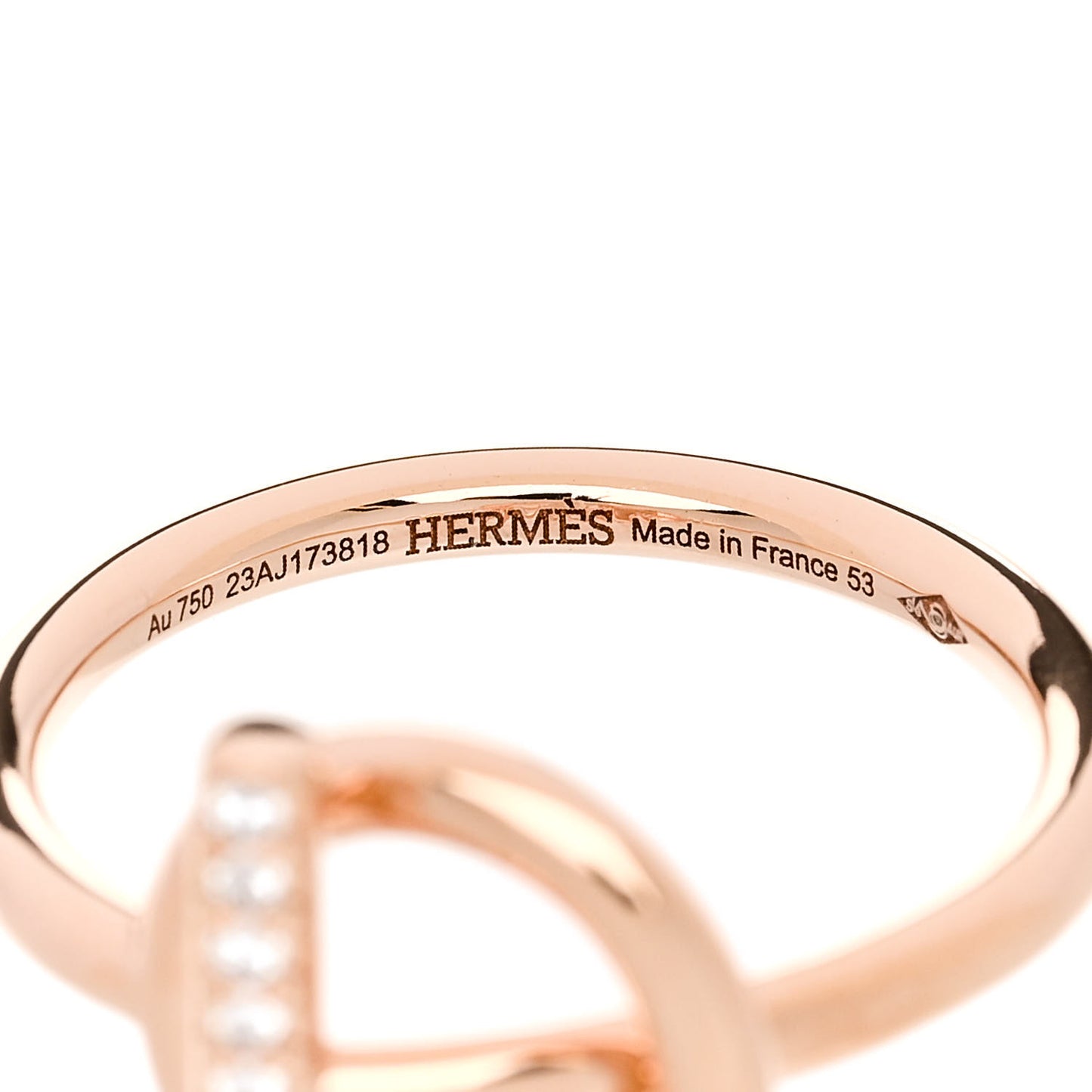 18K Rose Gold Diamond PM Echappee Ring 53 6.25