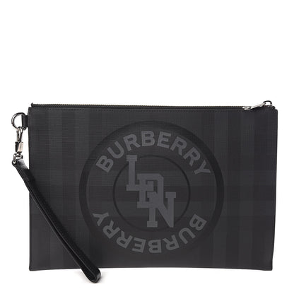 Burberry London Check Edin Zip Pouch Charcoal Grey 1 of 8
