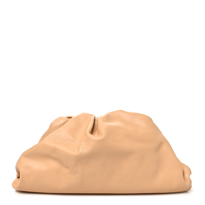 Bottega Veneta Smooth Butter Calf The Pouch Oversized Clutch Almond Almond 1 of 11