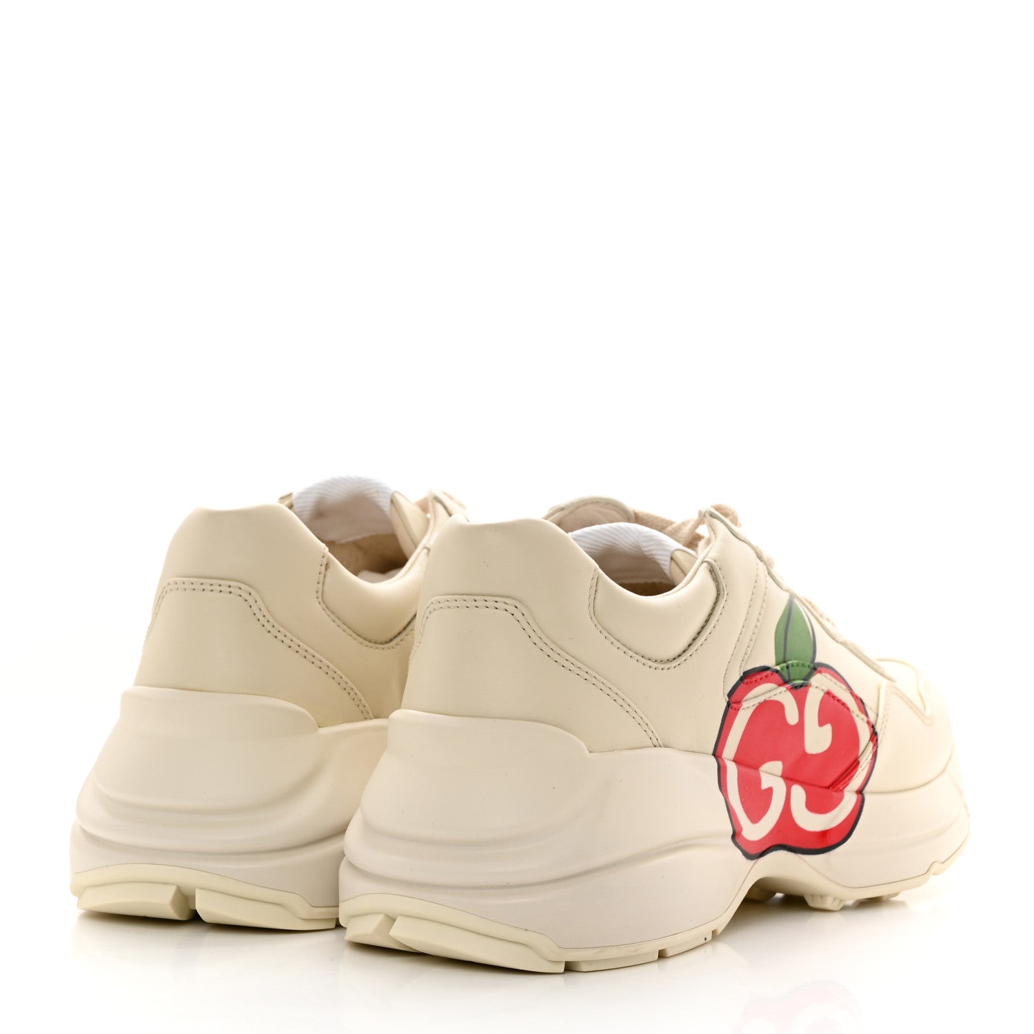 Gucci Calfskin GG Apple Womens Rhyton Sneakers 36 Ivory 4 of 9