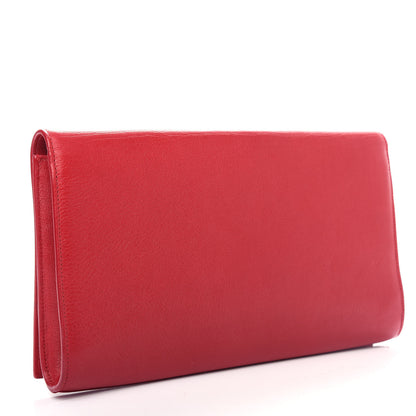 Saint Laurent Calfskin Monogram Large Belle De Jour Clutch Red 3 of 6