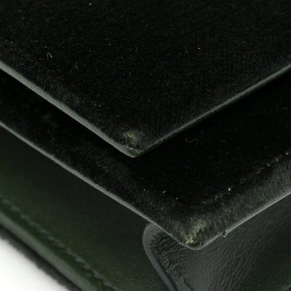 Saint Laurent Velvet Crystal Monogram Kate Tassel Chain Wallet Dark Green 15 of 20