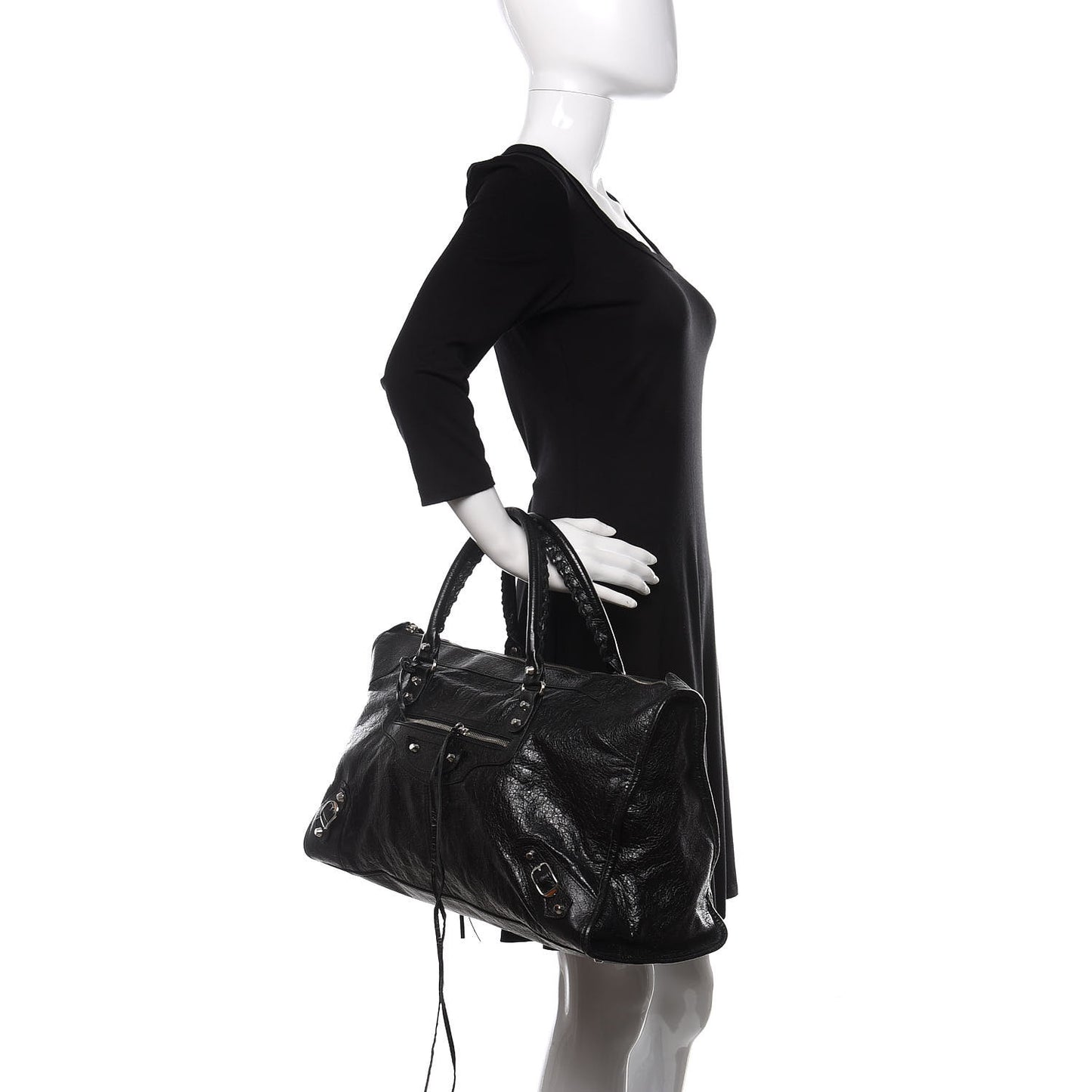 Agneau Classic Hardware Silver Work Black