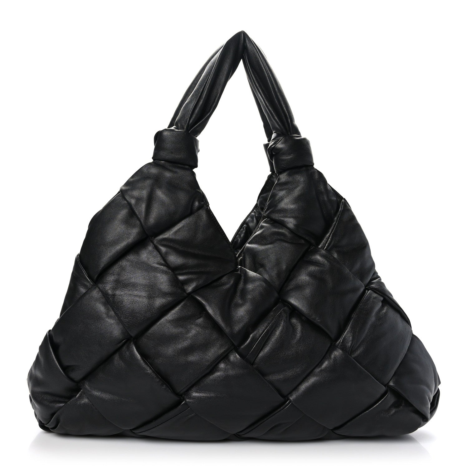 Bottega Veneta Nappa Intrecciato Maxi Padded Lock Large Shoulder Bag Black 1 of 8