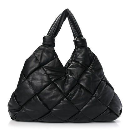 Bottega Veneta Nappa Intrecciato Maxi Padded Lock Large Shoulder Bag Black 1 of 8