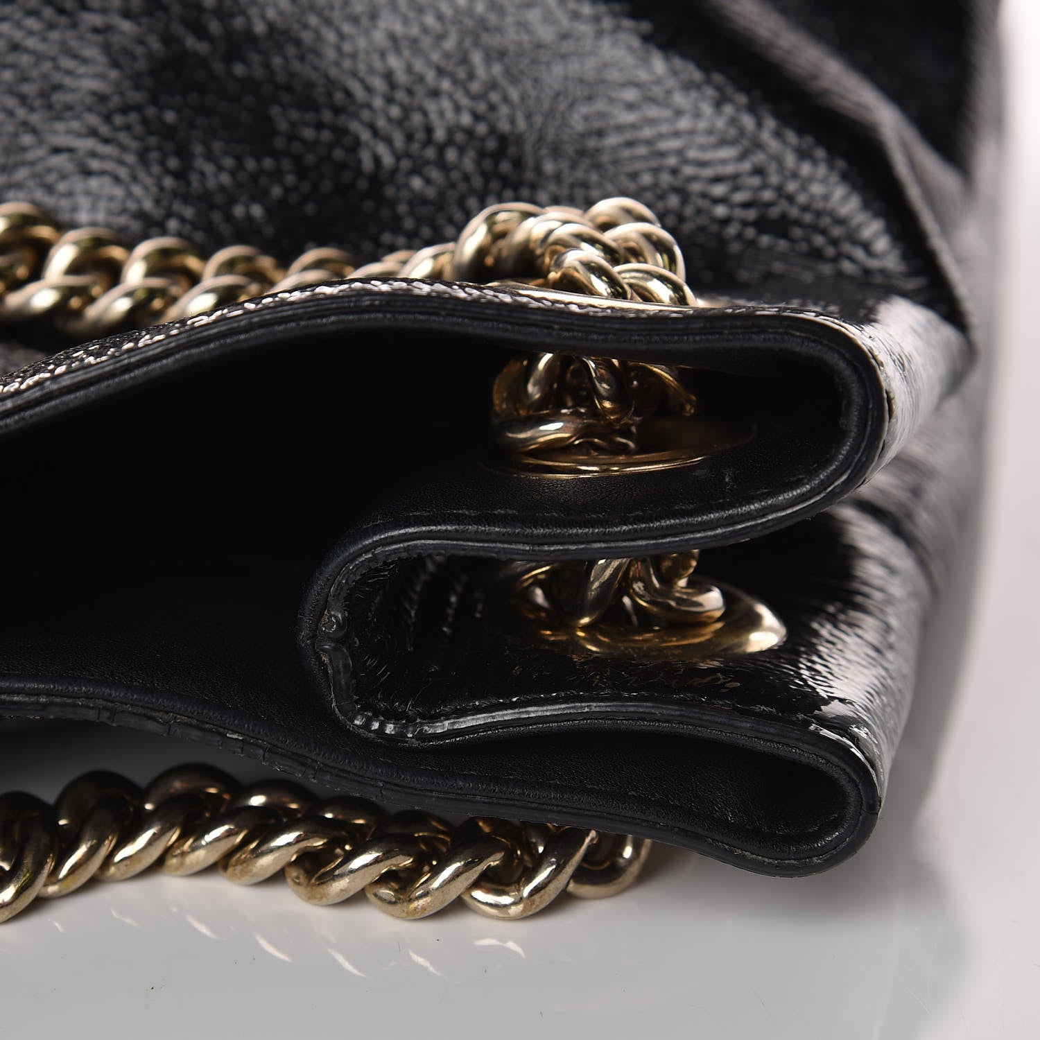 Gucci Patent Medium Soho Chain Shoulder Bag Black 12 of 14