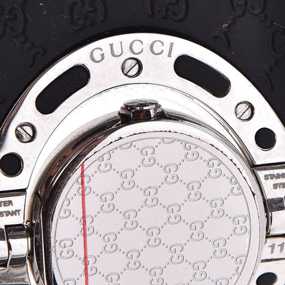 Gucci Stainless Steel Rubber 33mm Twirl Quartz Watch Black 9 of 11